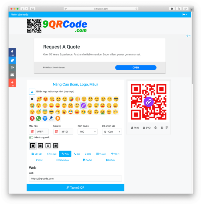 Tạo Mã QR (QR Code) trực tuyến miễn phí Tạo Mã QR (QR Code) trực tuyến miễn phí