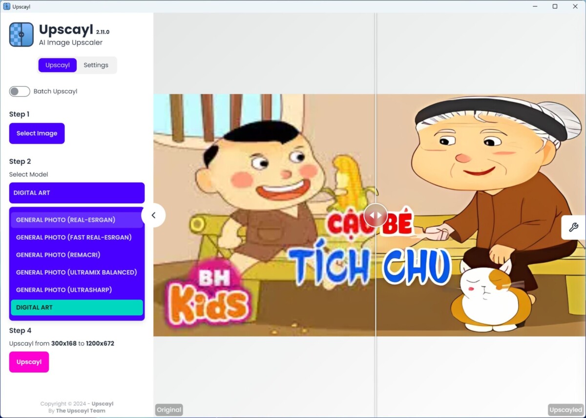 Upscayl - Phần mềm nâng cấp chất lượng hình ảnh với AI miễn phí - SAVA M&E Upscayl Nang tam chat luong anh voi tri tue nhan tao 2 - SAVA M&E