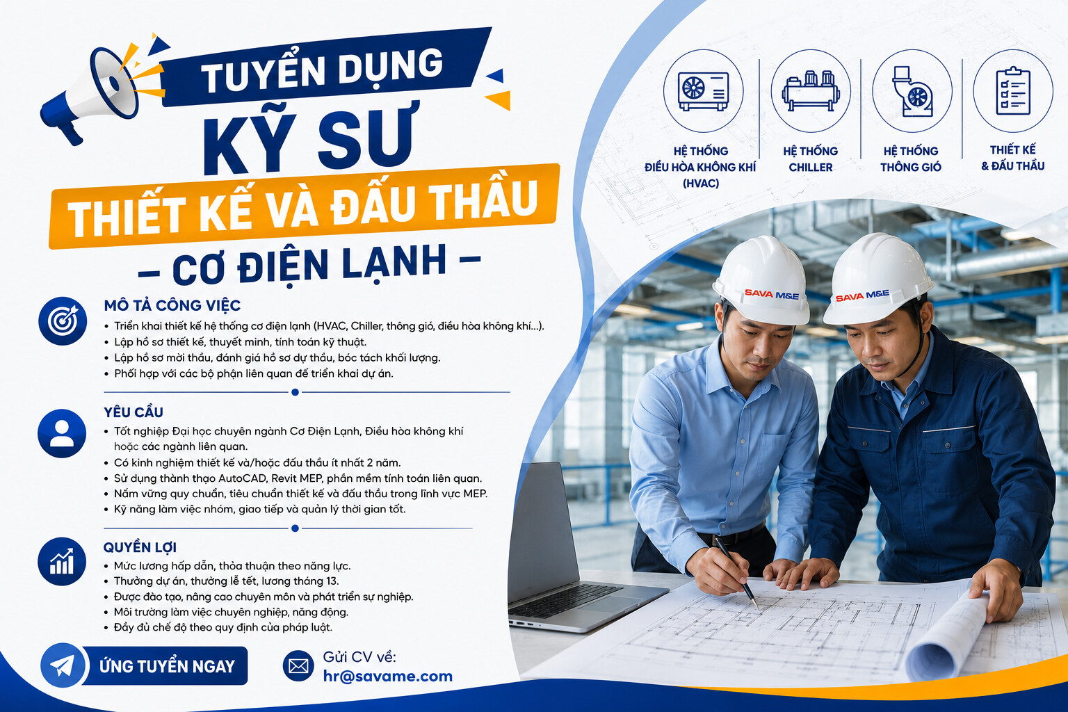 savame tuyen dung ky su thiet ke va dau thau co dien lanh - SAVA M&E